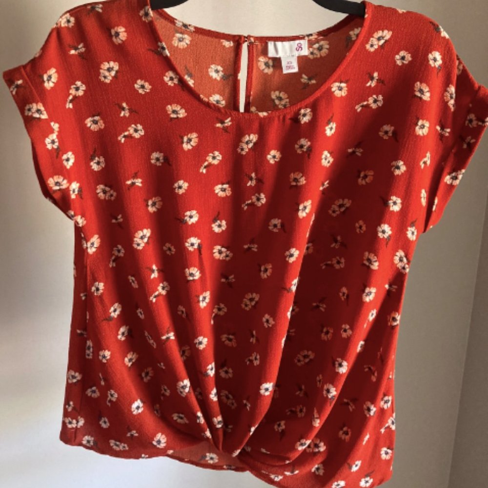 SO Faux Knot Wrap Blouse